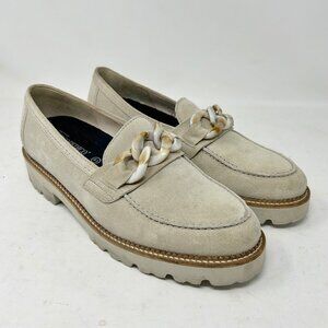 Gabor Men’s Shoes sz 7 Beige Suede Leather Slip on Waffle Sole Loafer Casual